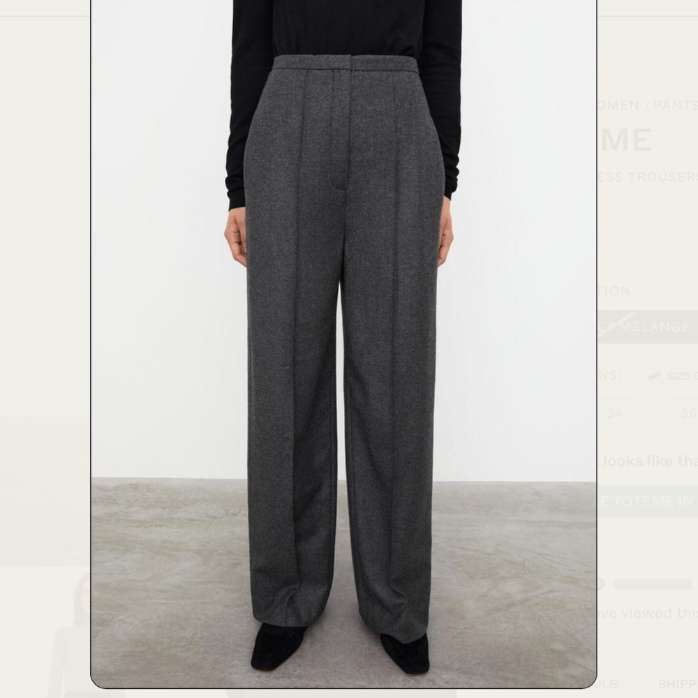 TOTEME Wide Business Trousers EU 40, wool NWOT